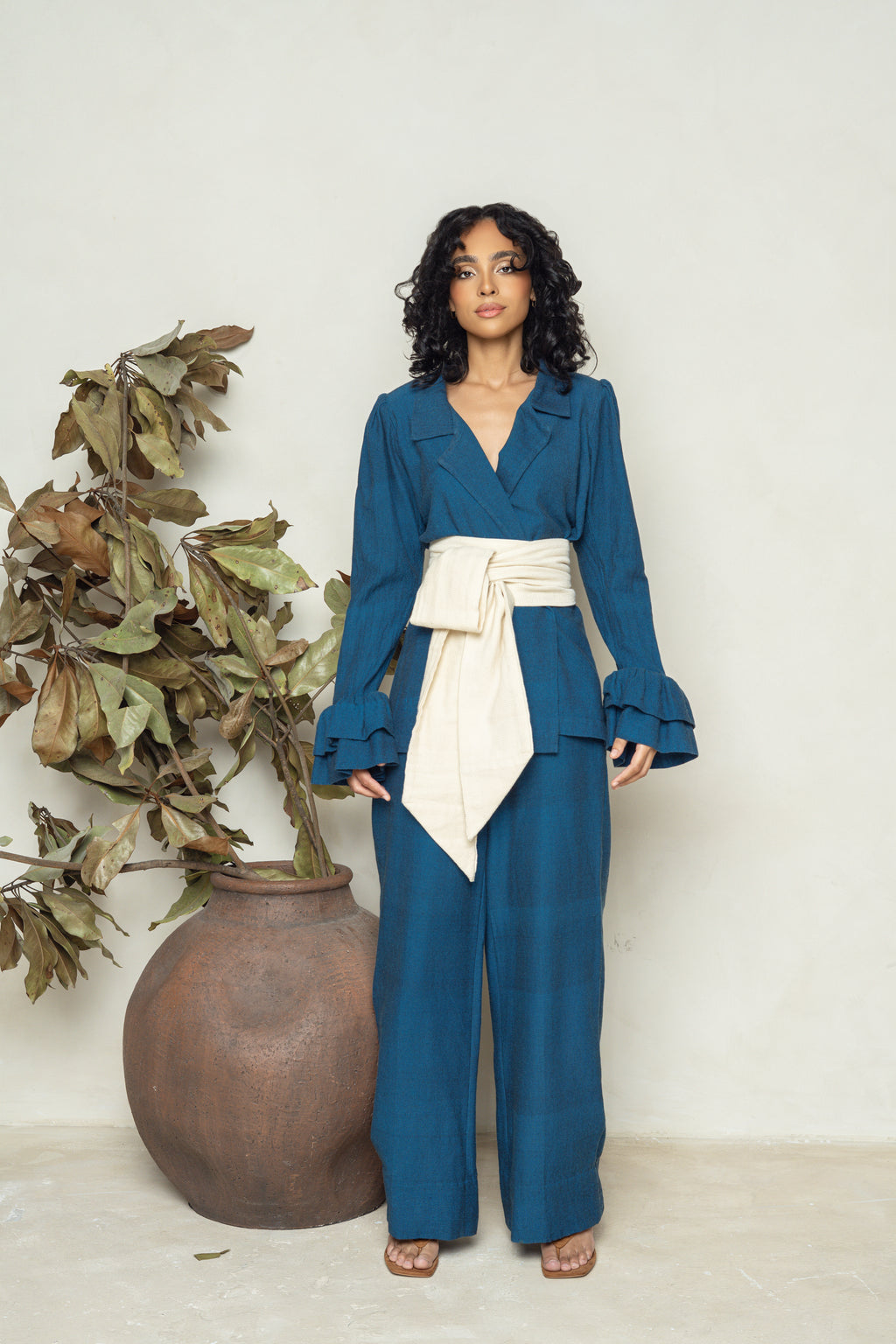 Nori Ruffle Sleeve Blazer | Ethiopia