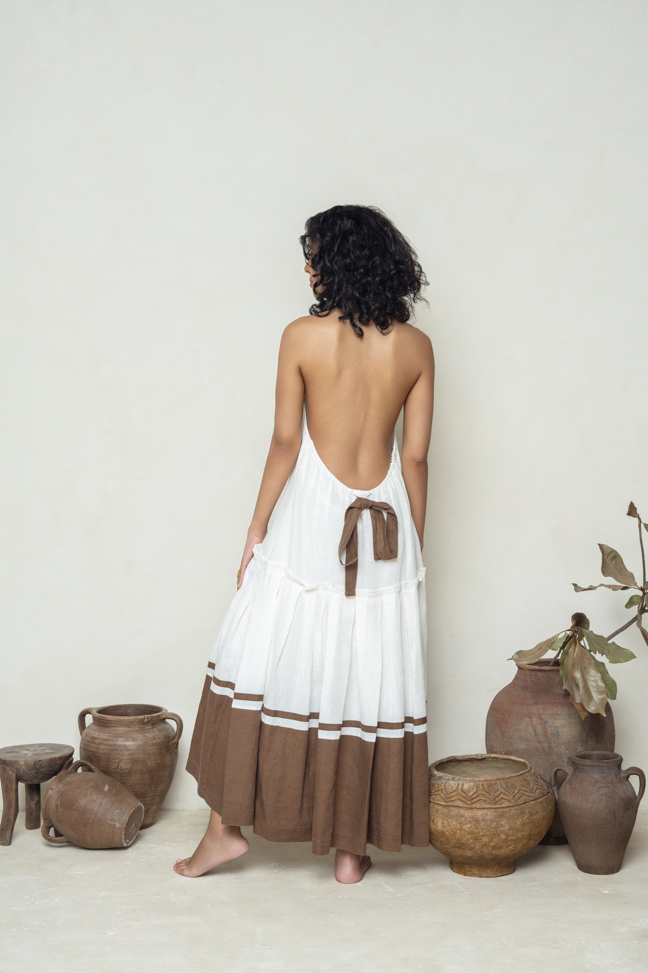 Jairo | Brown & White Dress